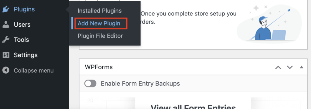 WordPress dashboard Add new Plugin